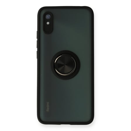 Xiaomi Redmi 9A Uyumlu Kılıf Montreal Yüzüklü Silikon Kapak - Siyah