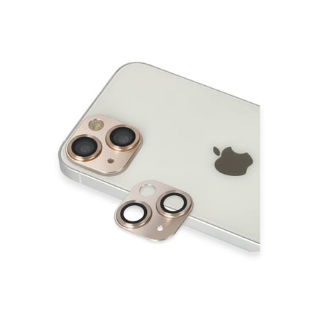 Apple iPhone 13 Uyumlu Pers Alüminyum Kamera Lens - Gold