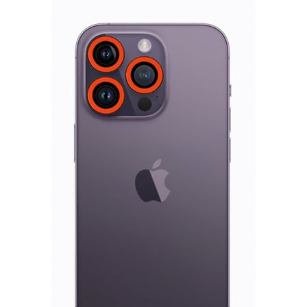 Apple iPhone 12 Pro Max Uyumlu Neon Fosforlu Kamera Lens - Turuncu