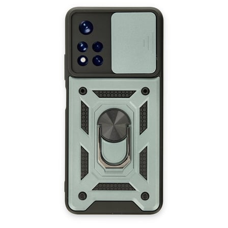 Xiaomi Redmi Note 11T Uyumlu Kılıf Pars Lens Yüzüklü Silikon - Yeşil