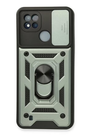 Realme C11 2021 Kılıf Pars Lens Yüzüklü Silikon - Yeşil