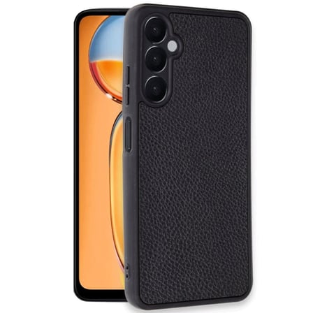Samsung Galaxy S24 FE Uyumlu Kılıf Aras Deri Kapak - Siyah