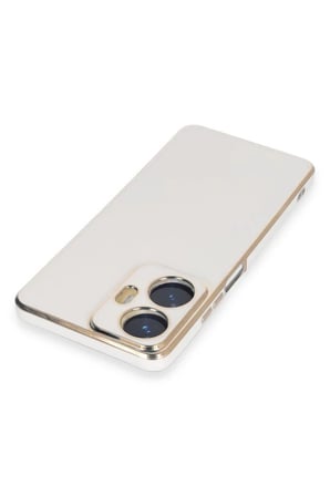 Realme C55 Uyumlu Kılıf Volet Silikon - Beyaz