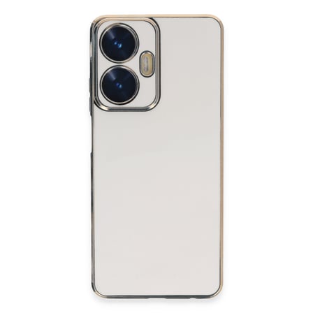 Realme C55 Uyumlu Kılıf Volet Silikon - Beyaz