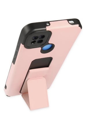 Xiaomi Redmi 9C Kılıf Mega Standlı Silikon - Pudra