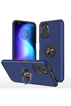 Xiaomi Poco F3 Uyumlu Kılıf Elit Yüzüklü Kapak - Lacivert