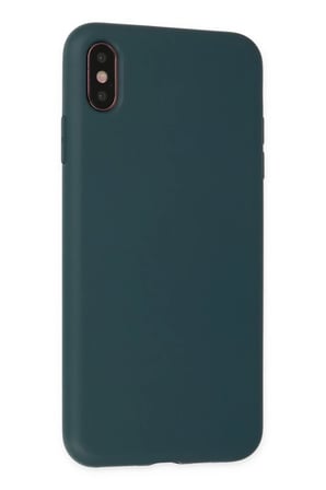 Apple iPhone XS Max Uyumlu Kılıf Nano içi Kadife Silikon - Koyu Yeşil