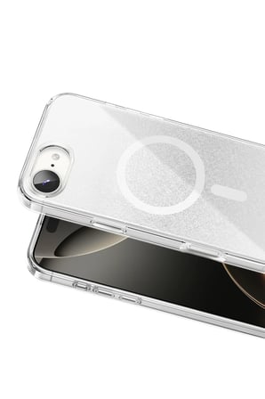 Onegif Apple iPhone 17E Uyumlu Sora Simli Magsafe Kapak - Beyaz