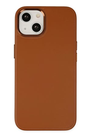 Apple iPhone 14 Plus Uyumlu Kılıf Asya Deri Silikon - Kahverengi