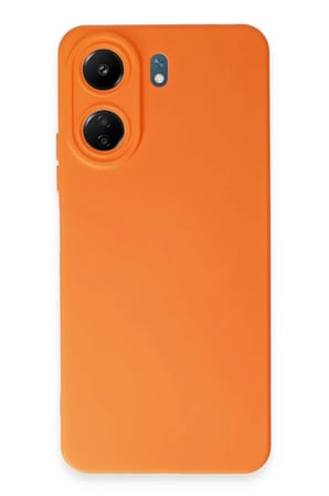 Xiaomi Redmi 13C Uyumlu Kılıf Nano içi Kadife Silikon - Turuncu