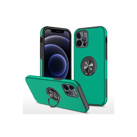 Apple iPhone 12 Pro Max Uyumlu Kılıf Elit Yüzüklü Kapak - Yeşil