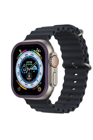 Apple Watch Ultra 49mm Uyumlu Alüminyum Kasa Cam Ekran Koruyucu - Mor