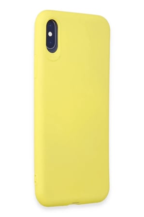 Apple iPhone X Uyumlu Kılıf First Silikon - Sarı