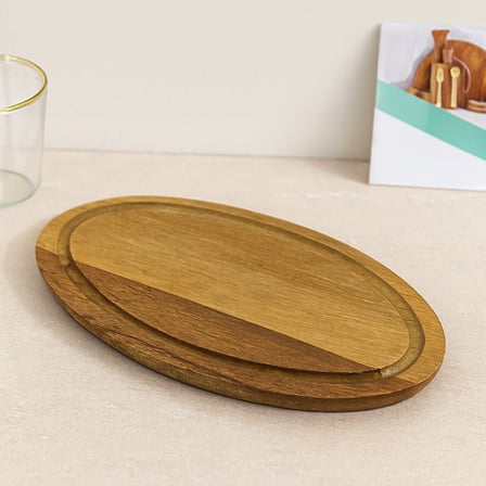 Akasya Oval Ahşap Servis Tepsisi (Kenar Kanallı) 24.8x13.8x1.4 cm