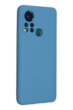 İnfinix Hot 11s Uyumlu Kılıf Nano içi Kadife Silikon - Mavi