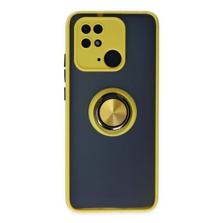 Xiaomi Redmi 10C Uyumlu Kılıf Montreal Yüzüklü Silikon Kapak - Sarı