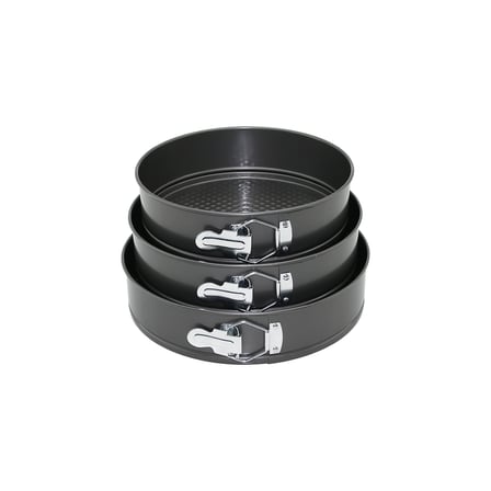 3'lü Yuvarlak Metal Kelepçeli Kek Kalıp Seti 24-26-28 cm