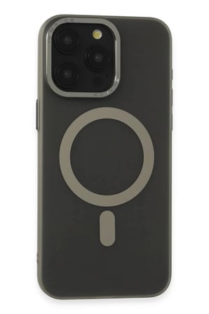 Apple iPhone 15 Pro Uyumlu Kılıf Lodos Magneticsafe Mat Kapak - Titan Gri