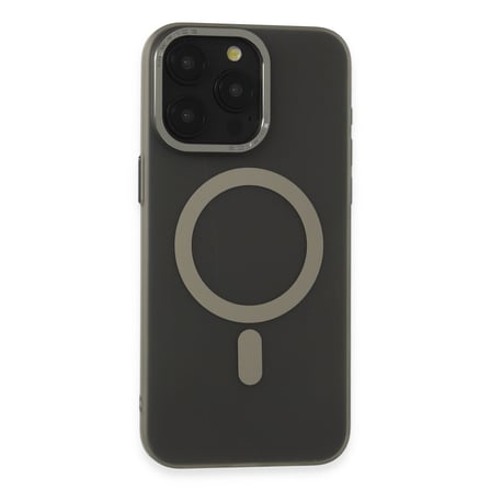 Apple iPhone 15 Pro Uyumlu Kılıf Lodos Magneticsafe Mat Kapak - Titan Gri