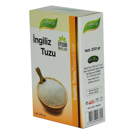 İngiliz Tuzu Yenilebilir Epsom Salt Magzenyum Sülfat 200 Gr
