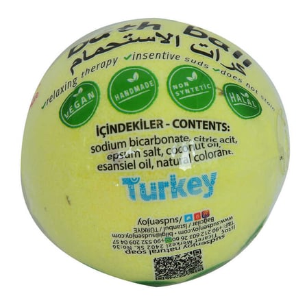 Papatyalı El Yapımı Banyo Küvet Topu Sabunu Sarı 90-120 Gr