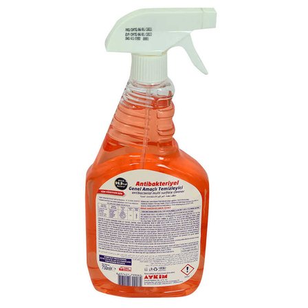 Antibakteriyel Genel Amaçlı Temizleyici Tüm Yüzeyler İçin Turuncu Spreyli 750 ML