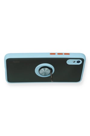 Xiaomi Redmi 9A Uyumlu Kılıf Montreal Yüzüklü Silikon Kapak - Buz Mavi