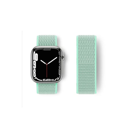 Apple Watch 42mm Uyumlu Hasırlı Cırtcırtlı Kordon - Turkuaz