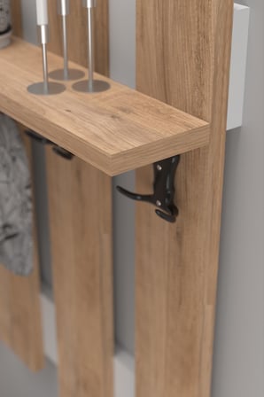 Metal Ayakkabılık Vestiyer Seti Çam