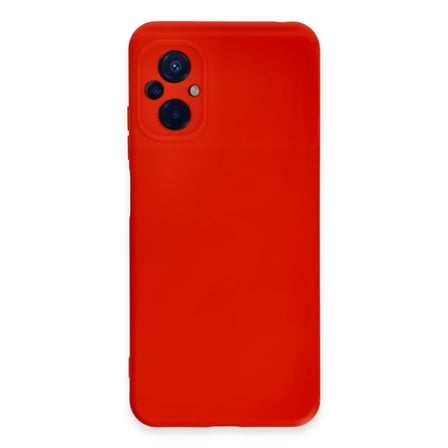Xiaomi Poco M5 Uyumlu Kılıf Nano içi Kadife Silikon - Kırmızı