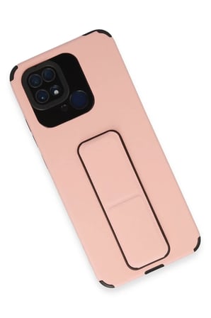 Xiaomi Redmi 10C Kılıf Mega Standlı Silikon - Pudra
