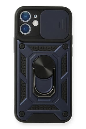 Apple iPhone 11 Uyumlu Kılıf Pars Lens Yüzüklü Silikon - Lacivert