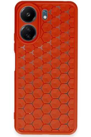 Redmi 13C Kılıf Petek Silikon Kapak - Kırmızı