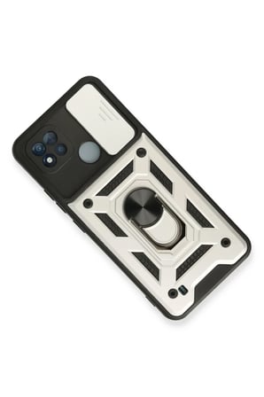 Realme C11 2021 Uyumlu Kılıf Pars Lens Yüzüklü Silikon - Gümüş