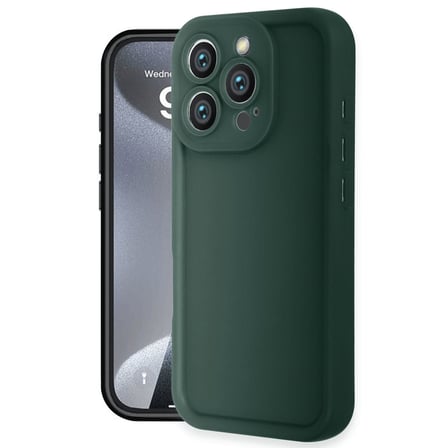 Apple iPhone 16 Pro Max Uyumlu Kılıf Viera Silikon - Koyu Yeşil
