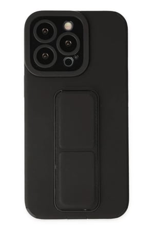 Apple iPhone 13 Pro Uyumlu Kılıf Mega Standlı Silikon - Siyah