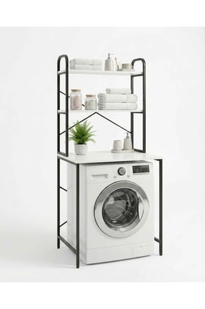 Çamaşır Makinesi Üstü Raf Siyah 70 cm