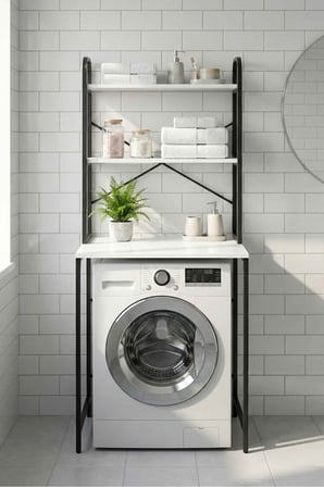 Çamaşır Makinesi Üstü Raf Siyah 70 cm