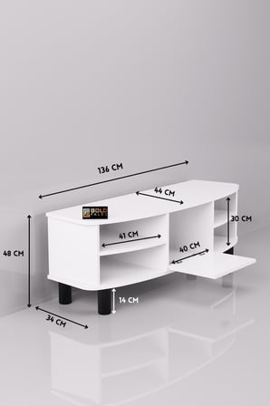 Vienna TV Sehpası Suntalam Beyaz 136x44 cm