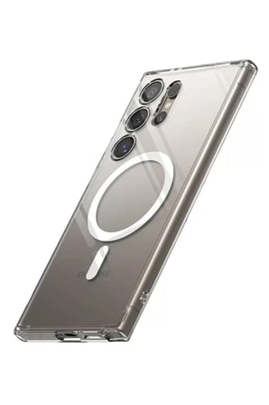 Samsung Galaxy S24 Ultra Uyumlu Kılıf Magneticsafe Şeffaf Silikon - Şeffaf