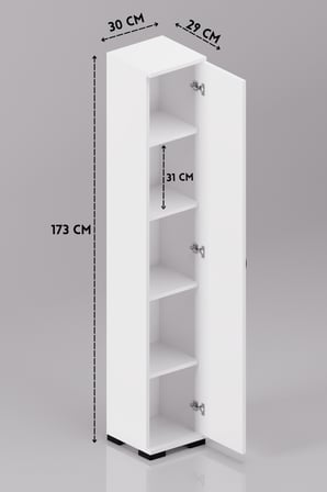 Çok Amaçlı Kiler Dolabı Beyaz 30 cm