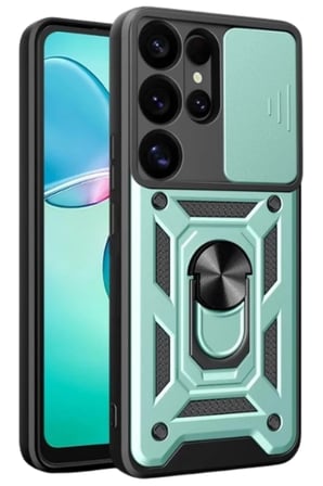 Samsung Galaxy S26 Ultra Uyumlu Pars Lens Yüzüklü Silikon - Yeşil