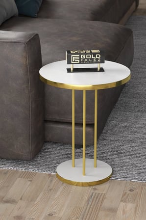 Gold Terra Sehpa Seti Beyaz 4'lü
