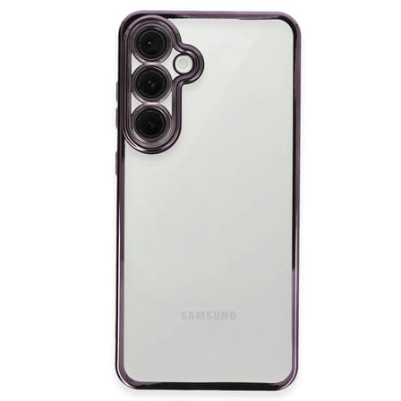 Samsung Galaxy S24 FE Uyumlu Kılıf Lensli Silikon - Mor
