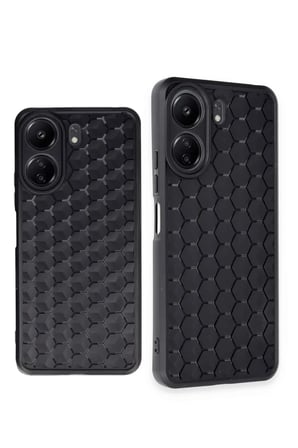 Xiaomi Redmi 13C Uyumlu Kılıf Petek Silikon Kapak - Siyah