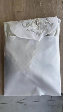 Fransız Güpürlü Zarf Bohça 50x50 cm Nişan Bohçası Söz Bohçası 3 Boyutlu Tekli Bohça