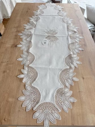 Salon Takımı Çeyizlik Runner Set 5 Parça Keten Ranır Masa Konsol Sehpa Örtüsü Lady