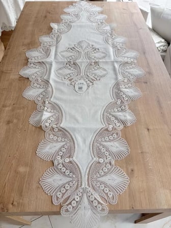 Salon Takımı Çeyizlik Runner Set 5 Parça Keten Ranır Masa Konsol Sehpa Örtüsü Lavinya