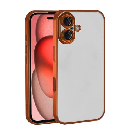 Apple iPhone 17 Uyumlu Lensli Silikon - Turuncu