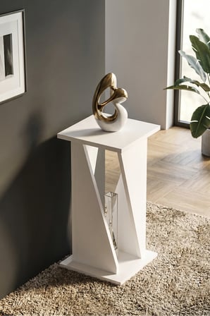 Yan Sehpa Modern Zigon Sehpa Dekoratif Çok Amaçlı Sehpa Vizyon 6035 Beyaz